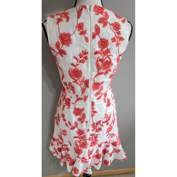 Rebecca Taylor Scarlet Embroidered Linen Dress - Picture 2 of 8
